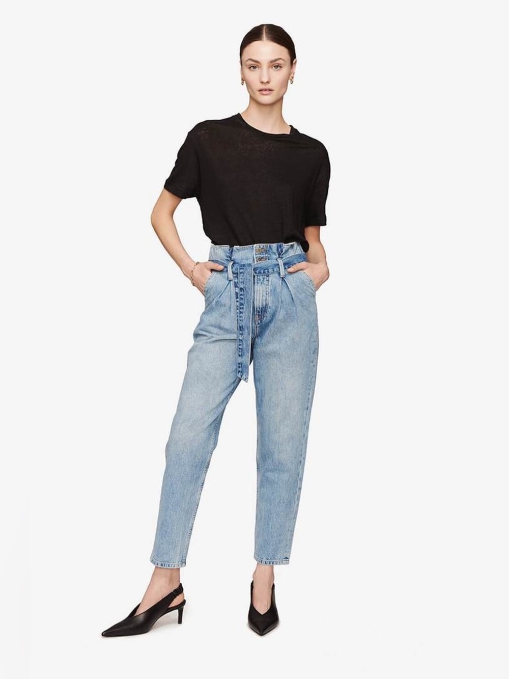 Anine Bing Everly Paper Bag Trouser Jeans